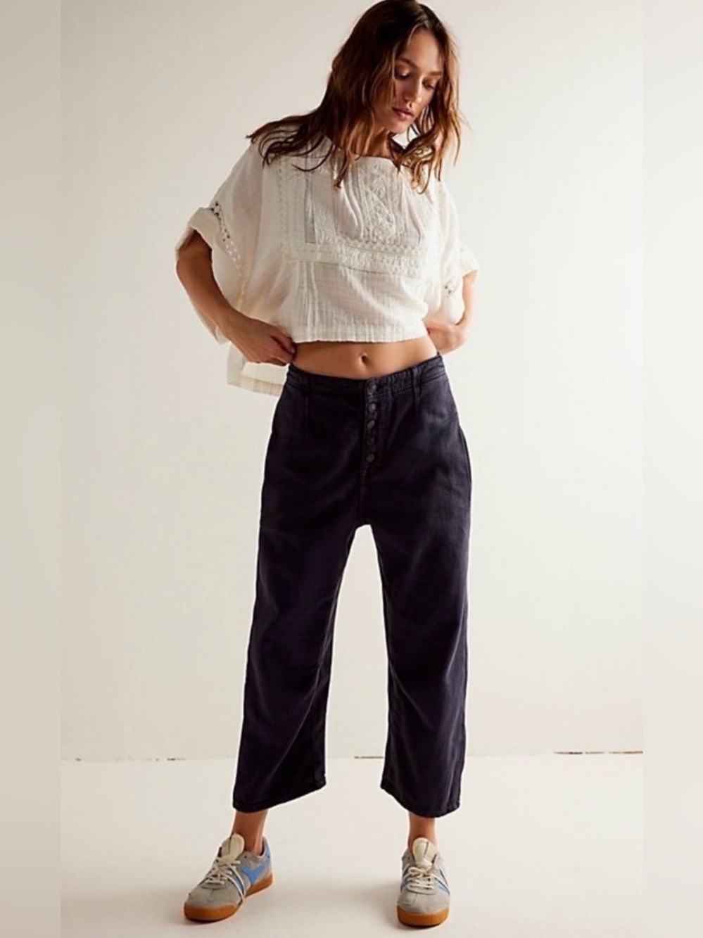 FREE PEOPLE WE THE FREE Osaka Barrel Jeans Pants Navy 28